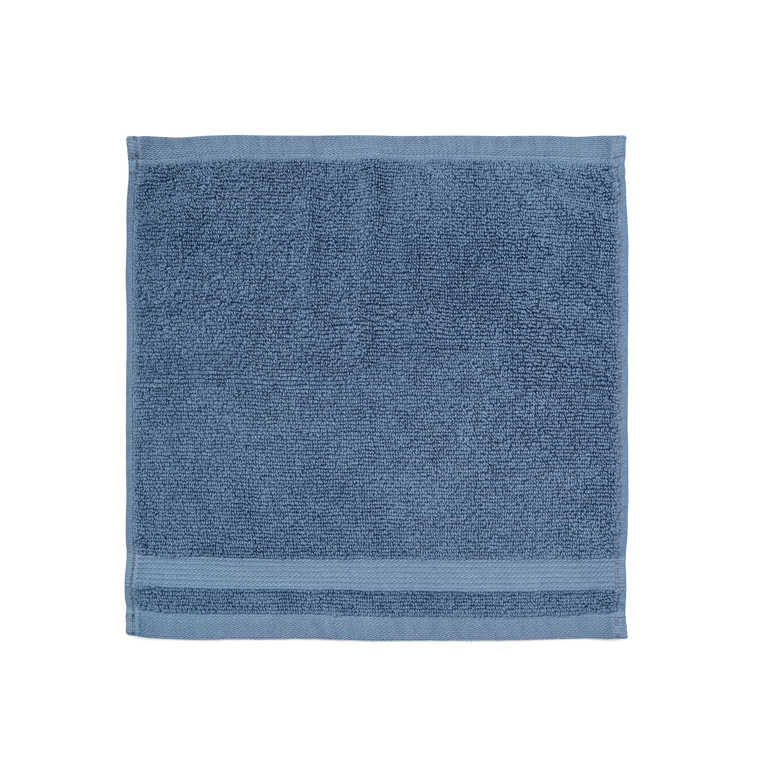 MARTHA STEWART 100% Cotton Bath Towels Set - 6 Piece | 2 Bath Towels, 2 Hand Towels, 2 Washcloths | Quick Dry, Plush & Absorbent | Ideal For Everyday Use | Blue