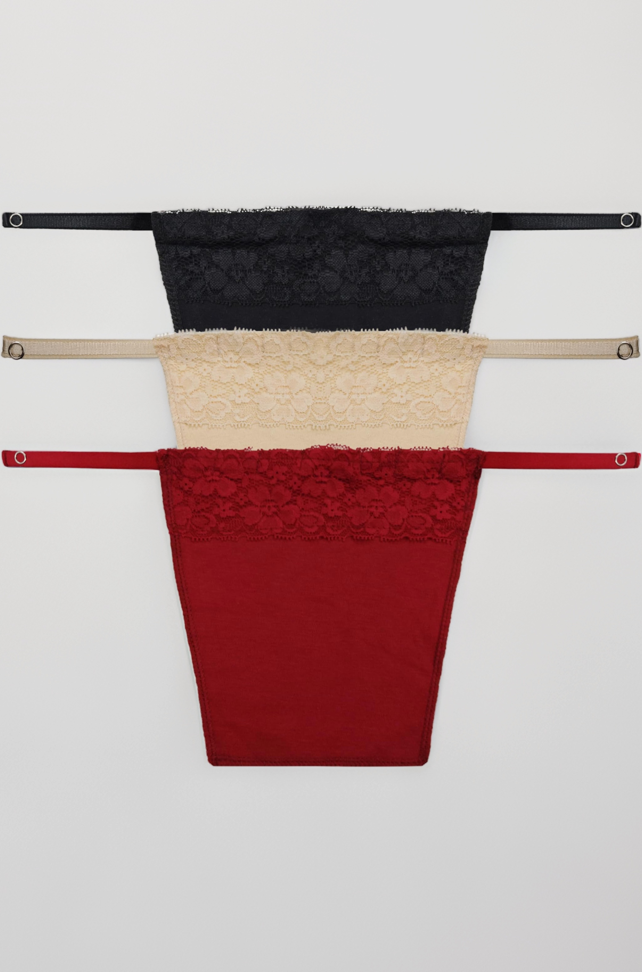 Cotton Clip On Camisole for Women Mock Lace | Deep Neck Cleavage Cover Up Inner Cami Secret Slip for Women | Free Size - Set of 3