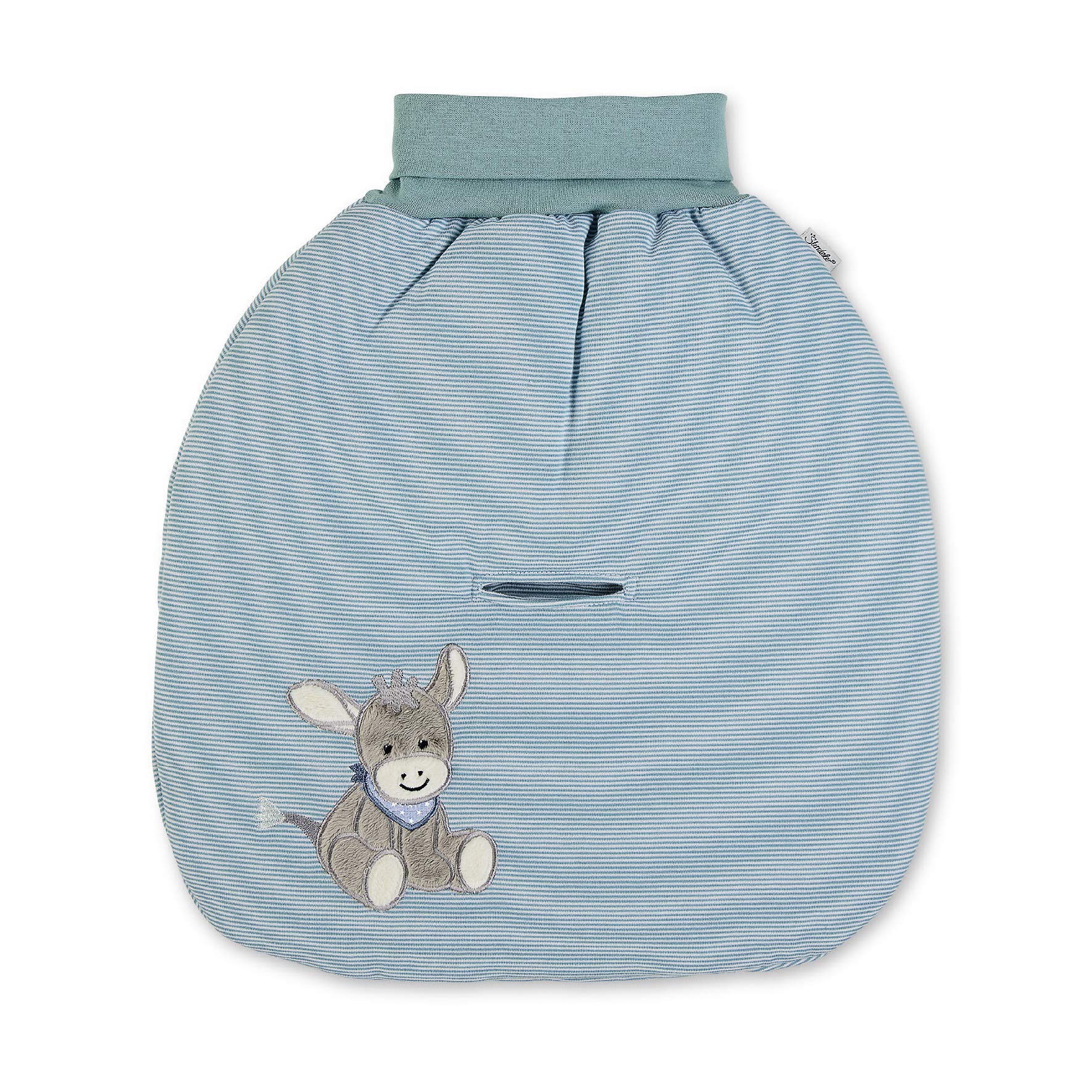 Sterntaler Wattiertes Strampelnest Esel Emmi, Alter: Für Babys ab der Geburt, 48 x 42 cm, Hellblau/Mehrfarbig