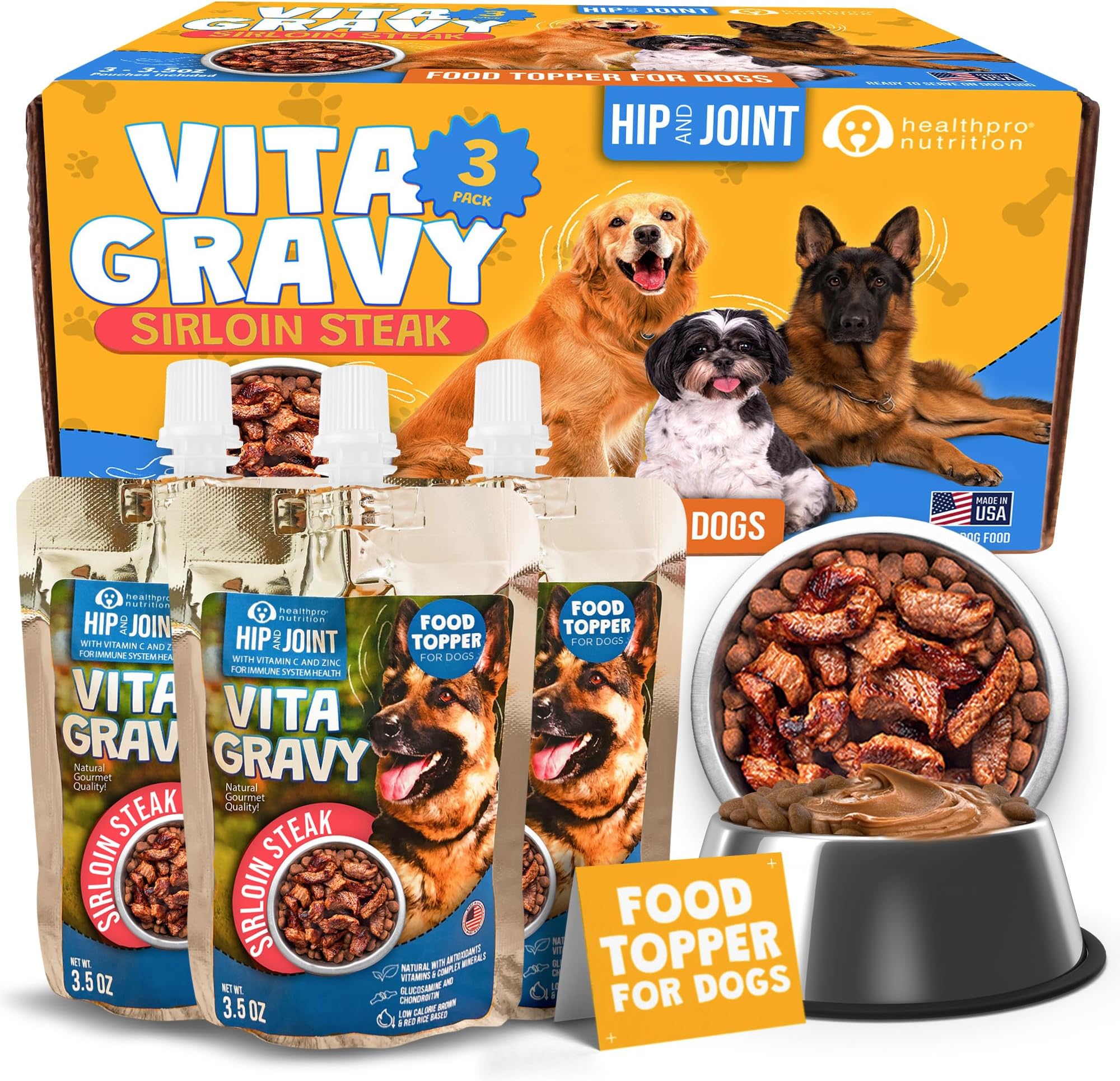 Vitagravy Omega 3 Hip & Joint Food Topper for Dogs