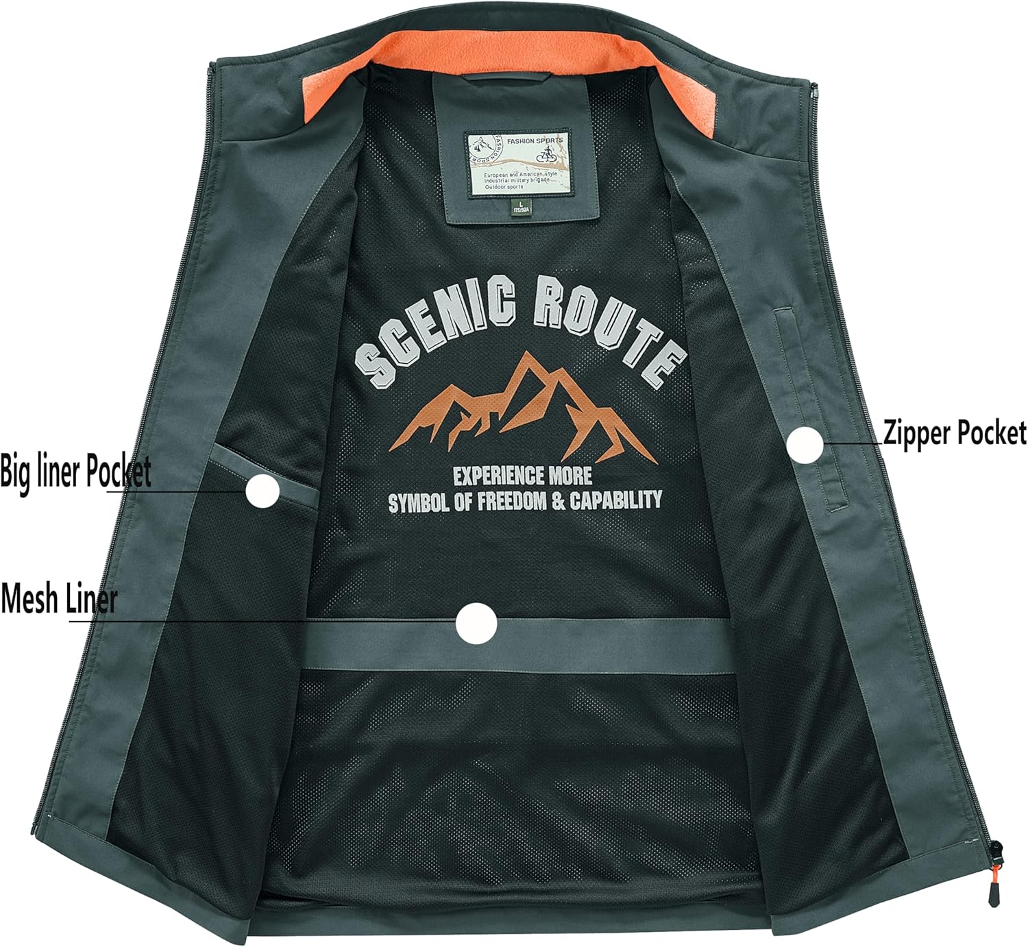 Men's Outerwear Fishing Vest Softshell Travel Work Safari Utility Cargo Vest Casual Sleeveless Jacket - Image 4