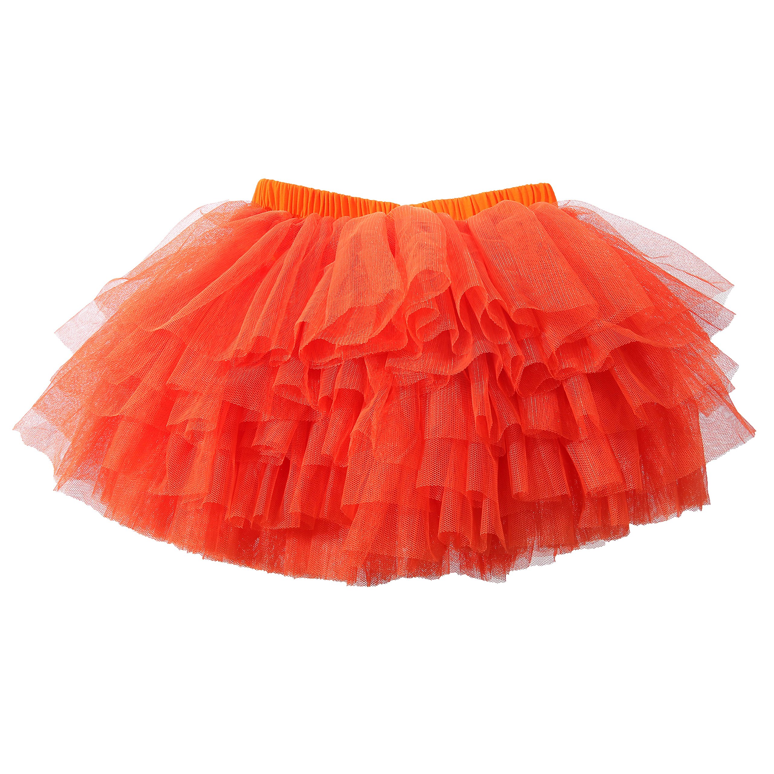 Falda tutú para bebé niña niño 6 capas Tulle faldas 1-8T - naranja - 4-5 años
