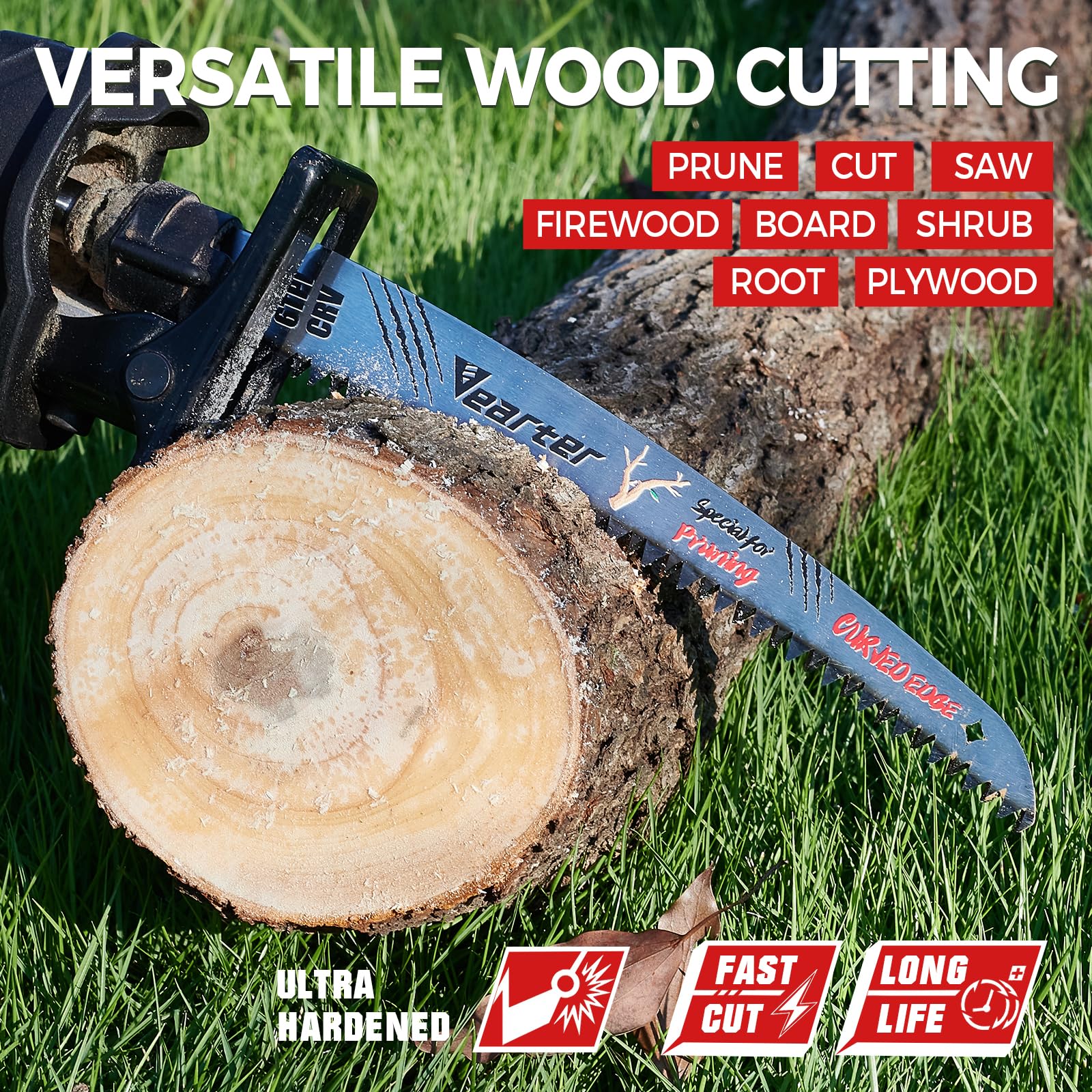 Vearter 225mm Reciprocating Saw Blades for Wood Japanese Teeth 5PCS - Image 3