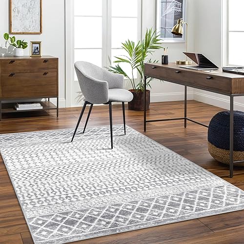 Miniatura 6 de Alfombra marroquí lavable de 5 x 7 pies, ultra suave, bohemio, envejecida, tribal, antideslizante, grande, no desprende pelusa, alfombra decorativa