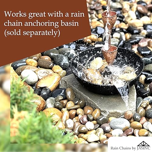 Miniatura 3 de Copas de cosquilleo de cobre puro de 8.5 pies, para reemplazar la canaleta de techo, con kit de instalación, colector de agua de lluviadesviador de