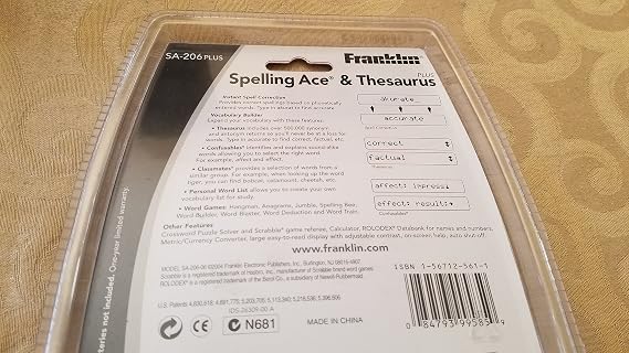 Franklin SA-206 Spelling Ace with Thesaurus
