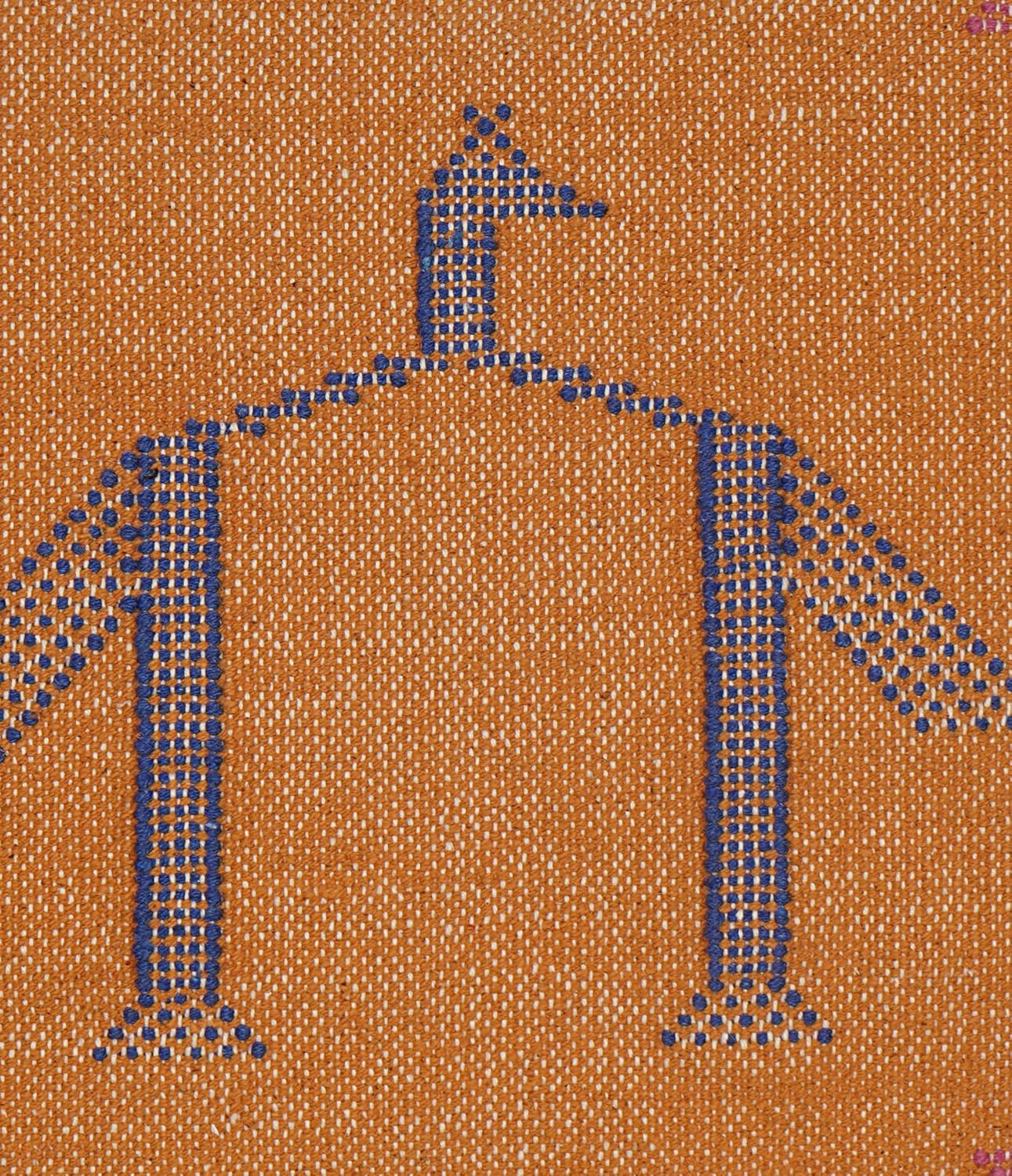 Indian handmade authentic sabra neutral cotton kilim pillow case cover premium quality Indoor & outdoor decorative designer square Living Room Couch Bed Sofa Rustic Farmhouse Boho (Pattern 11)