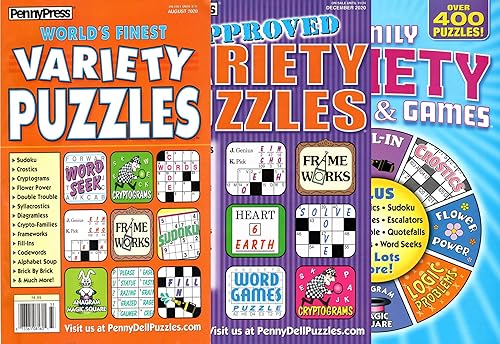 Penny Press Variety Puzzles 3-Pack (Family, Approved, and World's Finest) Varios – 1 Enero 2020
