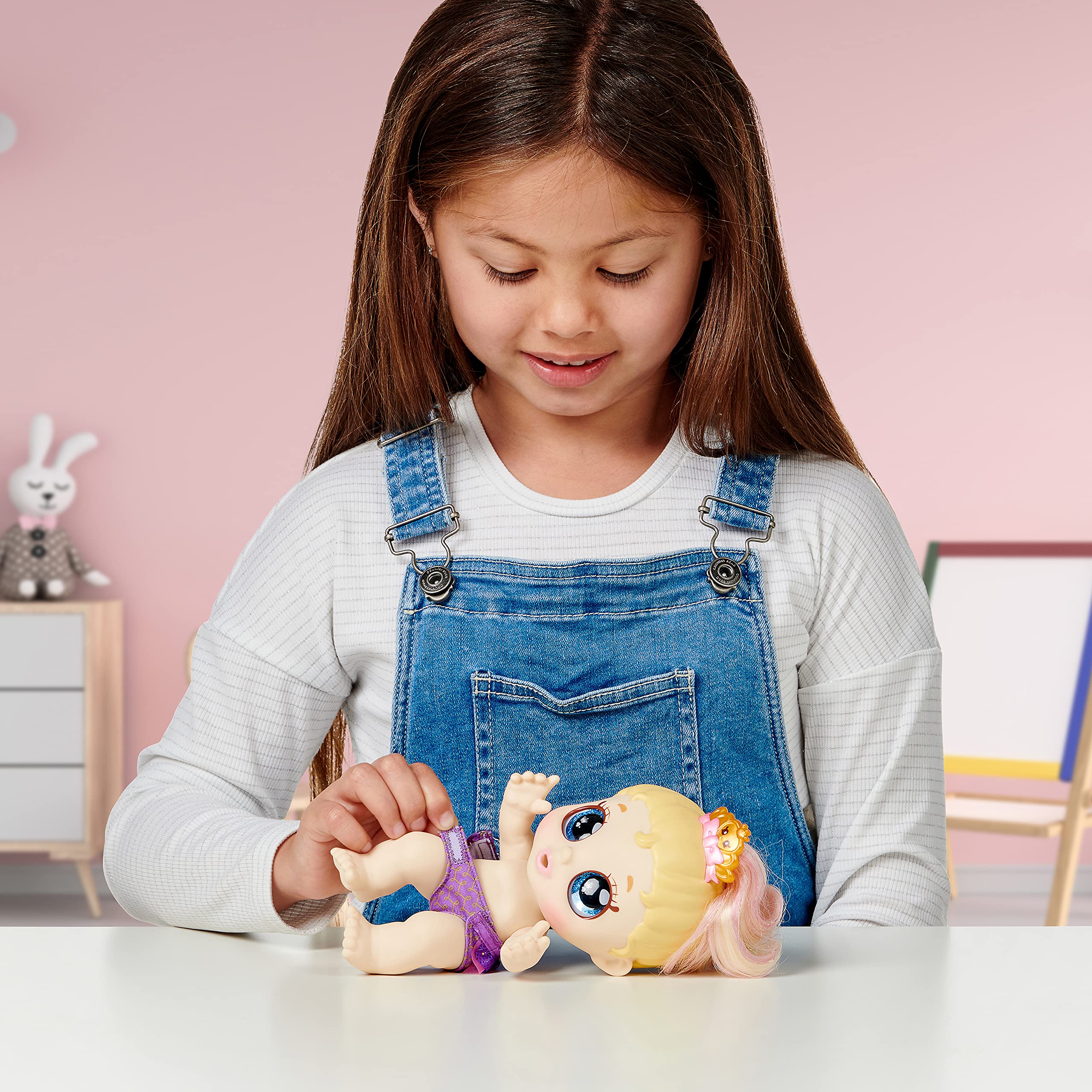 Kindi Kids Flora Flutters Scented Big Sister Official 10 Inch Toddler Doll with Big Glitter Eyes, Changeable Clothes and Removable Shoes
