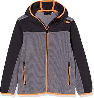 CMP Boy's Giacca in Pile Jacquard Knitted Con Cappuccio Jacket