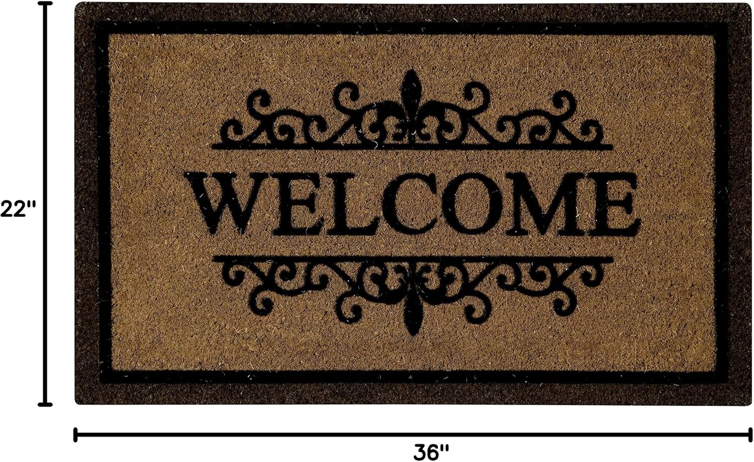 Ackland Clara 22 x 36 Brown Welcome Flocked Non-Slip Outdoor Coir Doormat