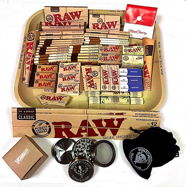 MontCherry and Raw Deal Metal Rolling Tray with all Products for you or your Loved Ones by Trendz