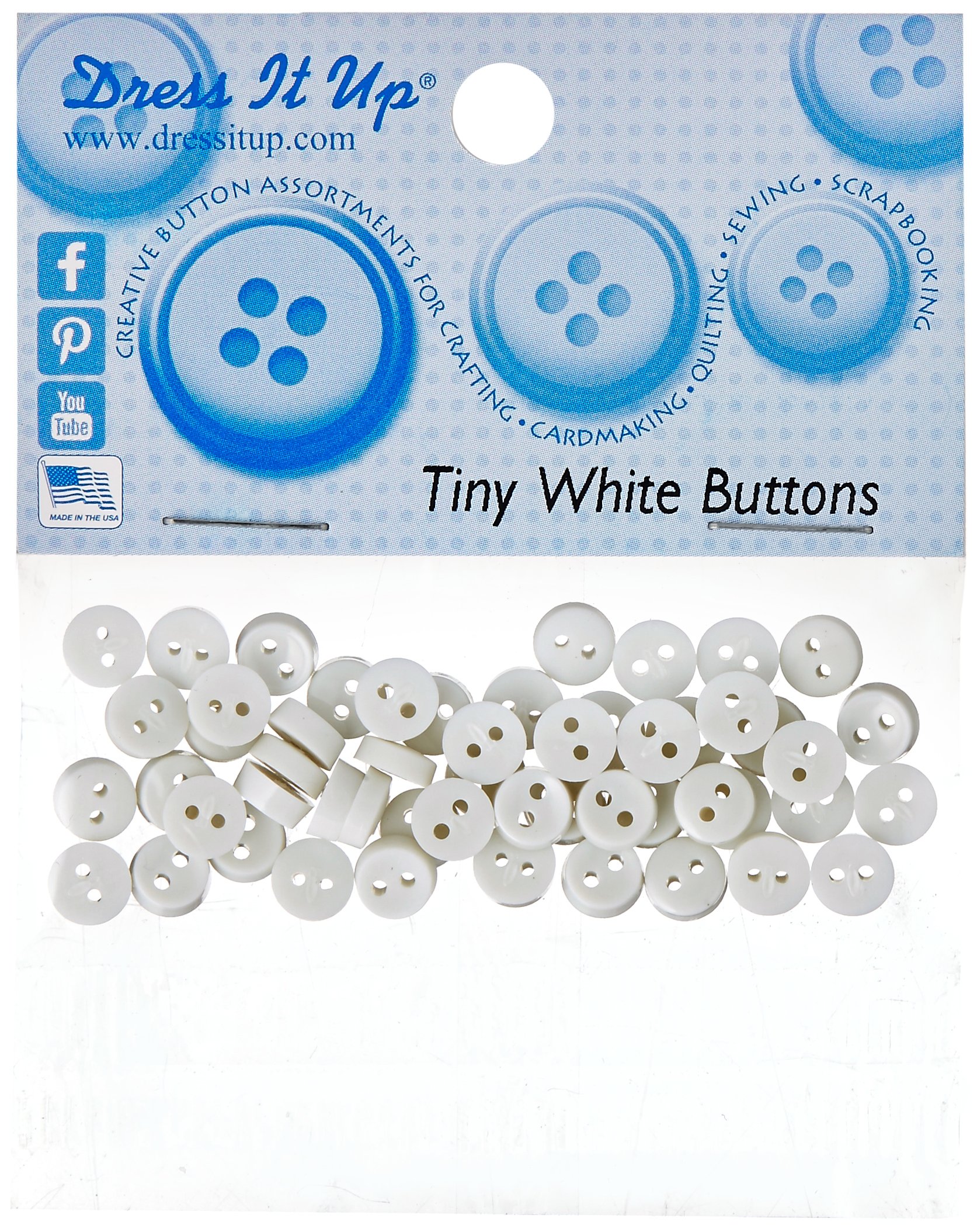 Jesse James Dress It Up Round White Buttons Embellishments