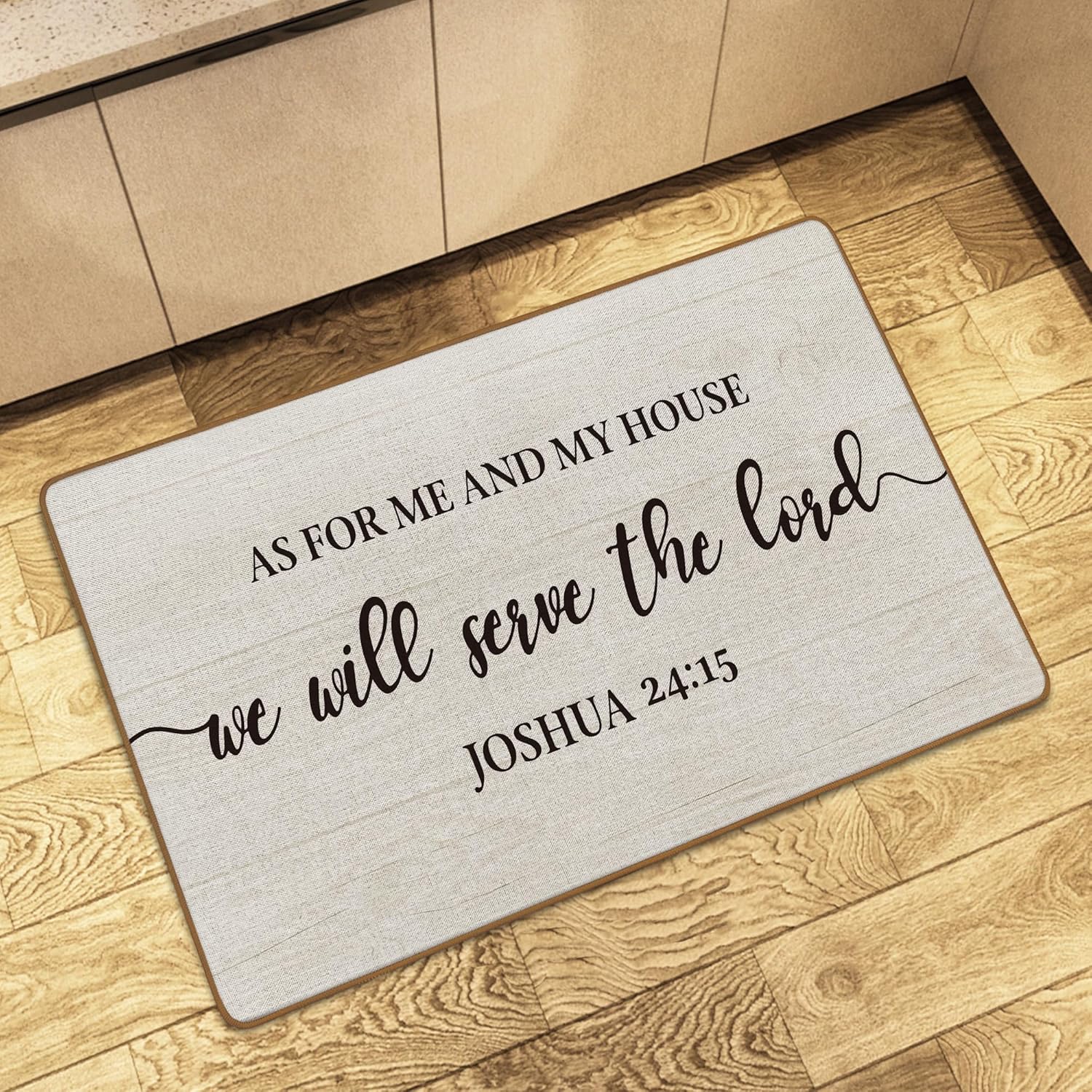 Christian Door Mat, Joshua 24:15 Bible Welcome Mat, as for Me and My House We Will Serve the Lord Front Doormats Indoor Outside Entrance, Christian Home Decor, Bible Verse Decor, 17x29 Inch