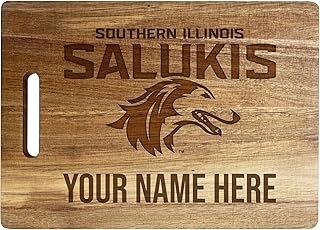 Southern Illinois Salukis Custom Engraved Wooden Cutting Board 10" x 14" Acacia Wood - Large Engraving Officially Licensed