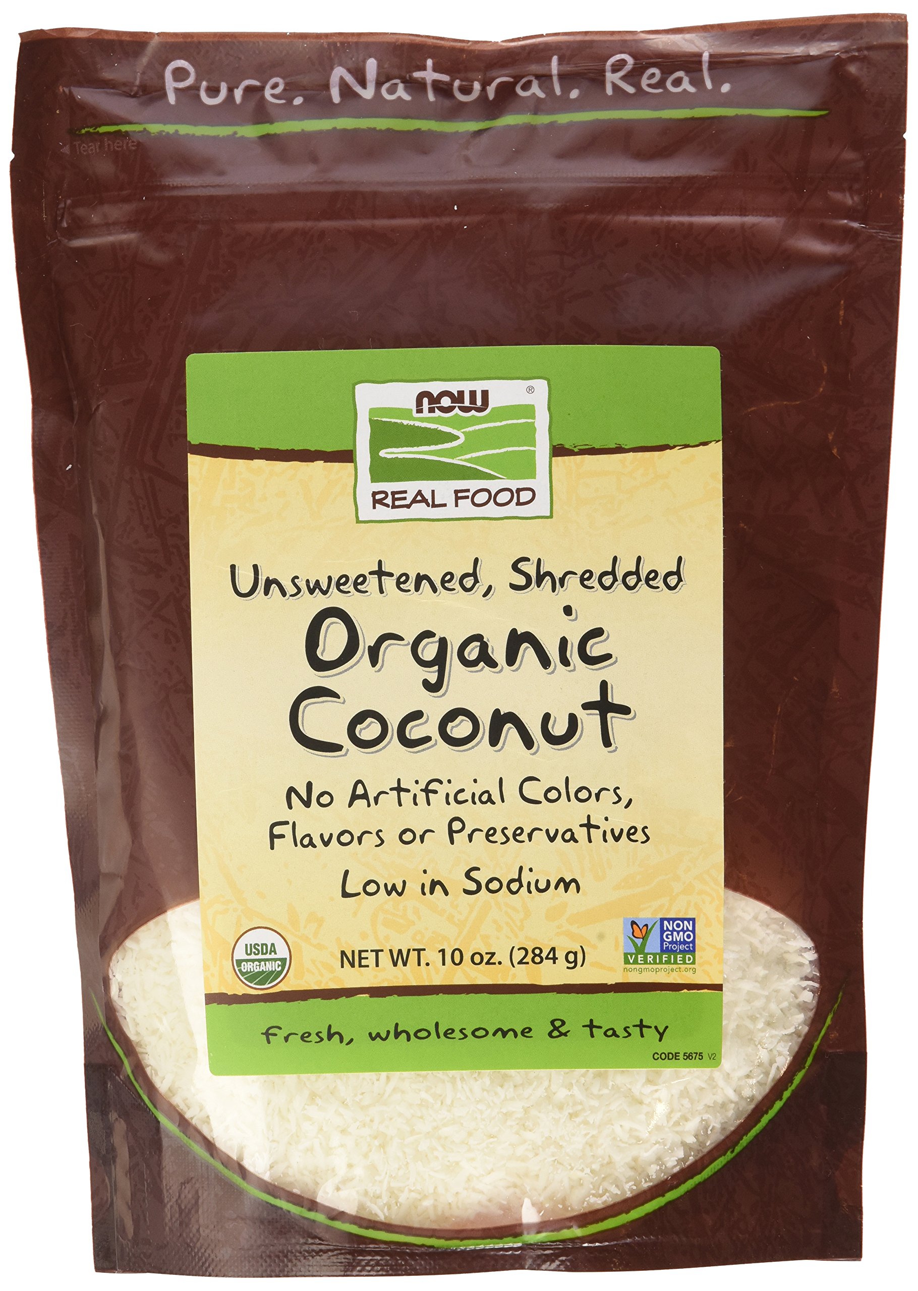 NOW Foods Organic - Coconut Shred, Unsweet-10 oz, 2 pk