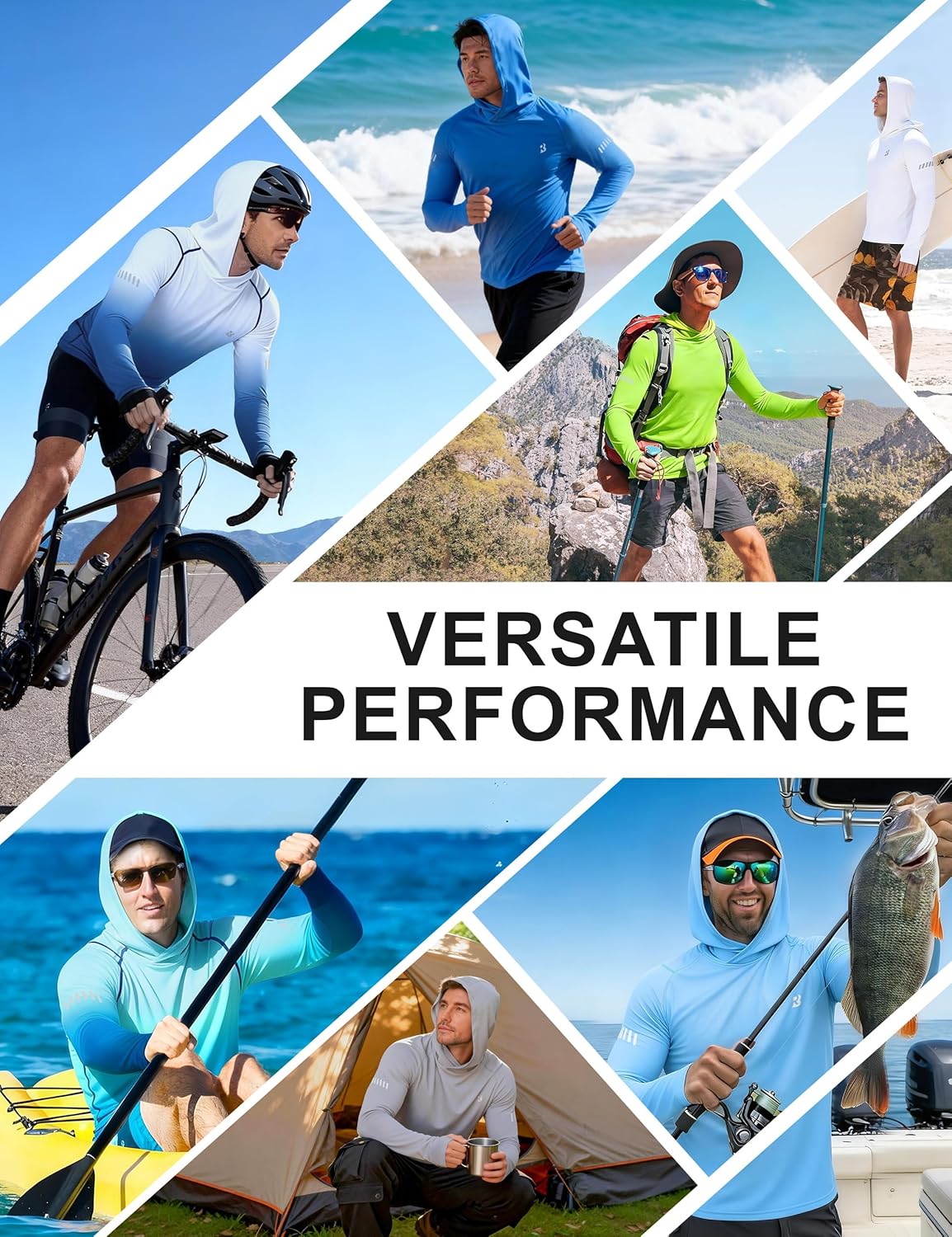 Roadbox Mens UPF 50+ Sun Protection Hoodie, UV Long Sleeve Fishing Shirts, Lightweight Swim Rash Guard for Outdoor Hiking - Image 6