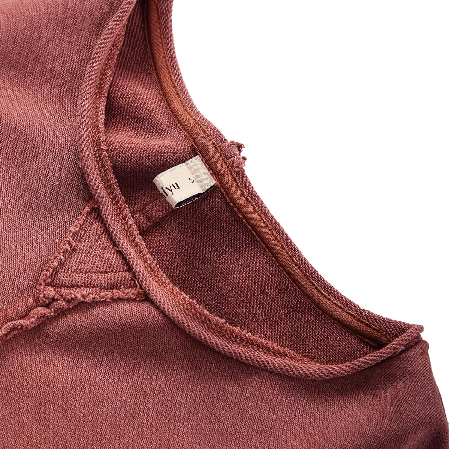 Amazhiyu Womens Pullover Washed Cropped Sweatshirt Crew Neck Fall Crop Top - Image 5