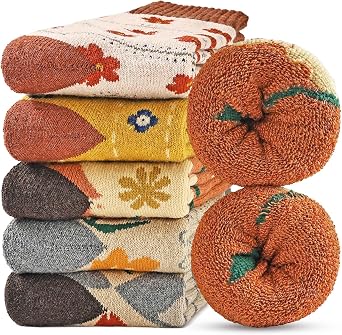Jeasona Wool Hiking Socks for Women Warm Winter Thermal Thick Socks for Cold Weather Cozy Gifts for Women Mom 5 Pairs