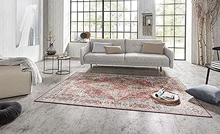 Nouristan Asmar Teppich – Wohnzimmerteppich Orient-Touch Detailiertes Muster Florales Kurflor Flachgewebe Teppich für Esszimmer, Wohnzimmer, Schlafzimmer – Ziegelrot, 160x230cm