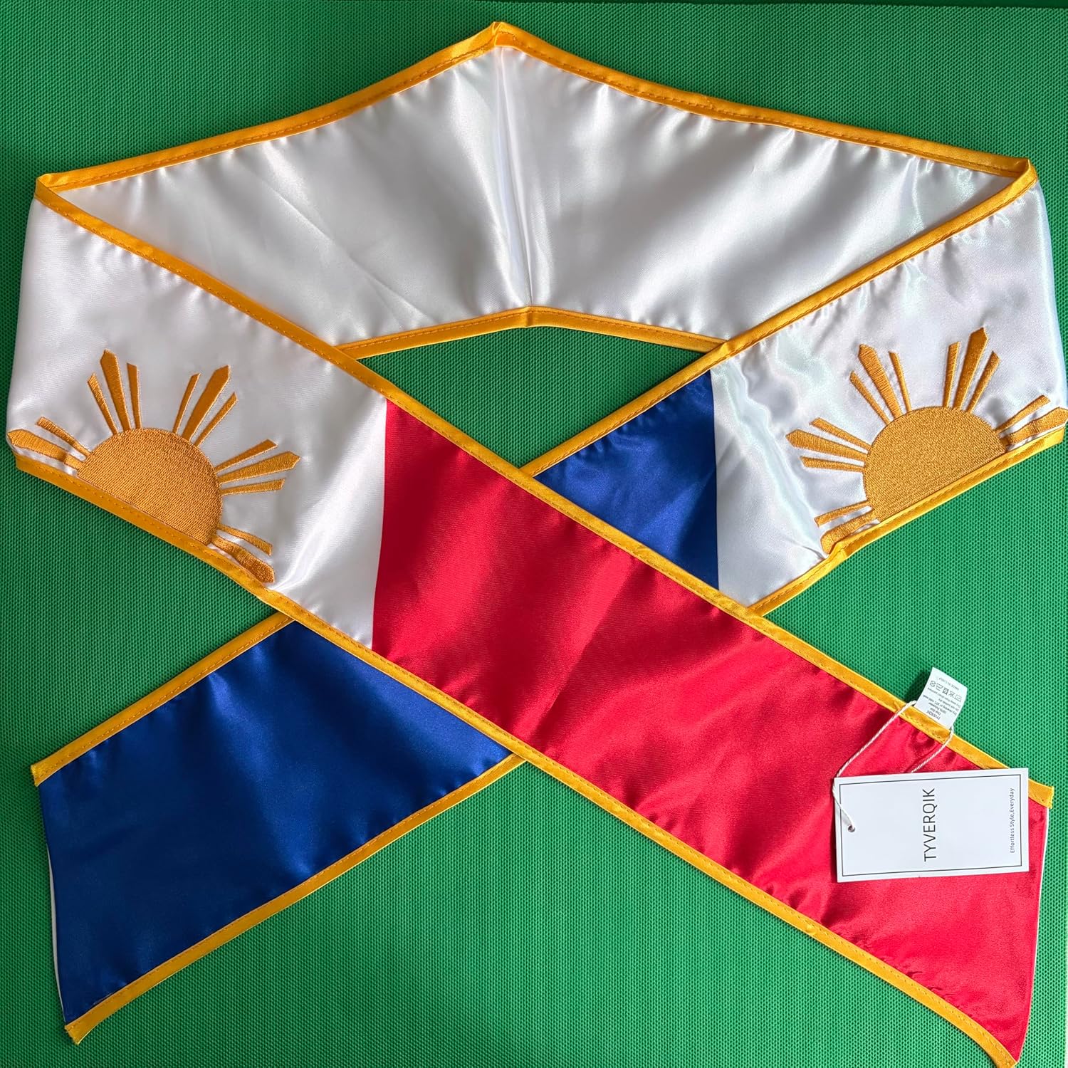 Philippines Embroidered Graduation Stole Class of 2026, Filipino Flag Graduation Sash 72 Inch Satin Graduation Scarf for High School College Graduation Ceremony