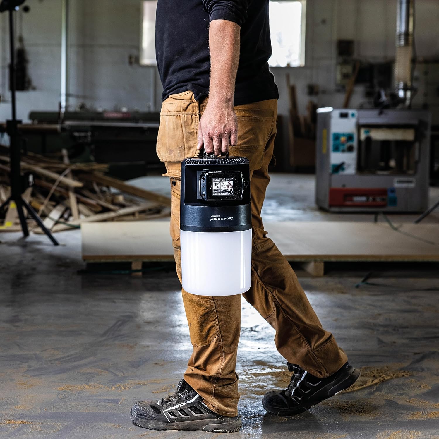 SCANGRIP AREA 6 CONNECT 6000 Lumen LED Work Light, 360° Illumination, Power Tool Battery Operated, Portable, Compact, Cordless, Integrated Hook for Flexible Positioning