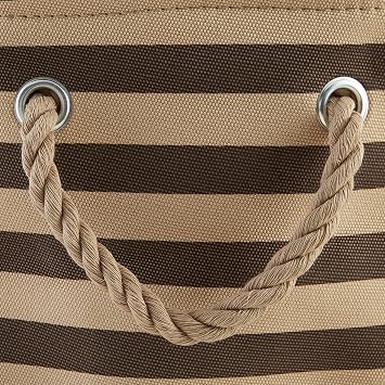Bone Dry Pet Storage Collection Striped Paw Patch Bin, Medium Rectangle, Brown