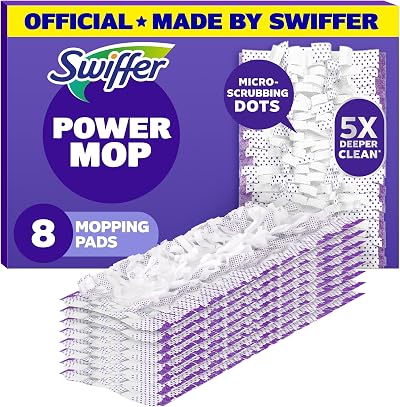 Swiffer PowerMop Multi-Surface Mopping Pad Refills for Floor Cleaning, 8 Count