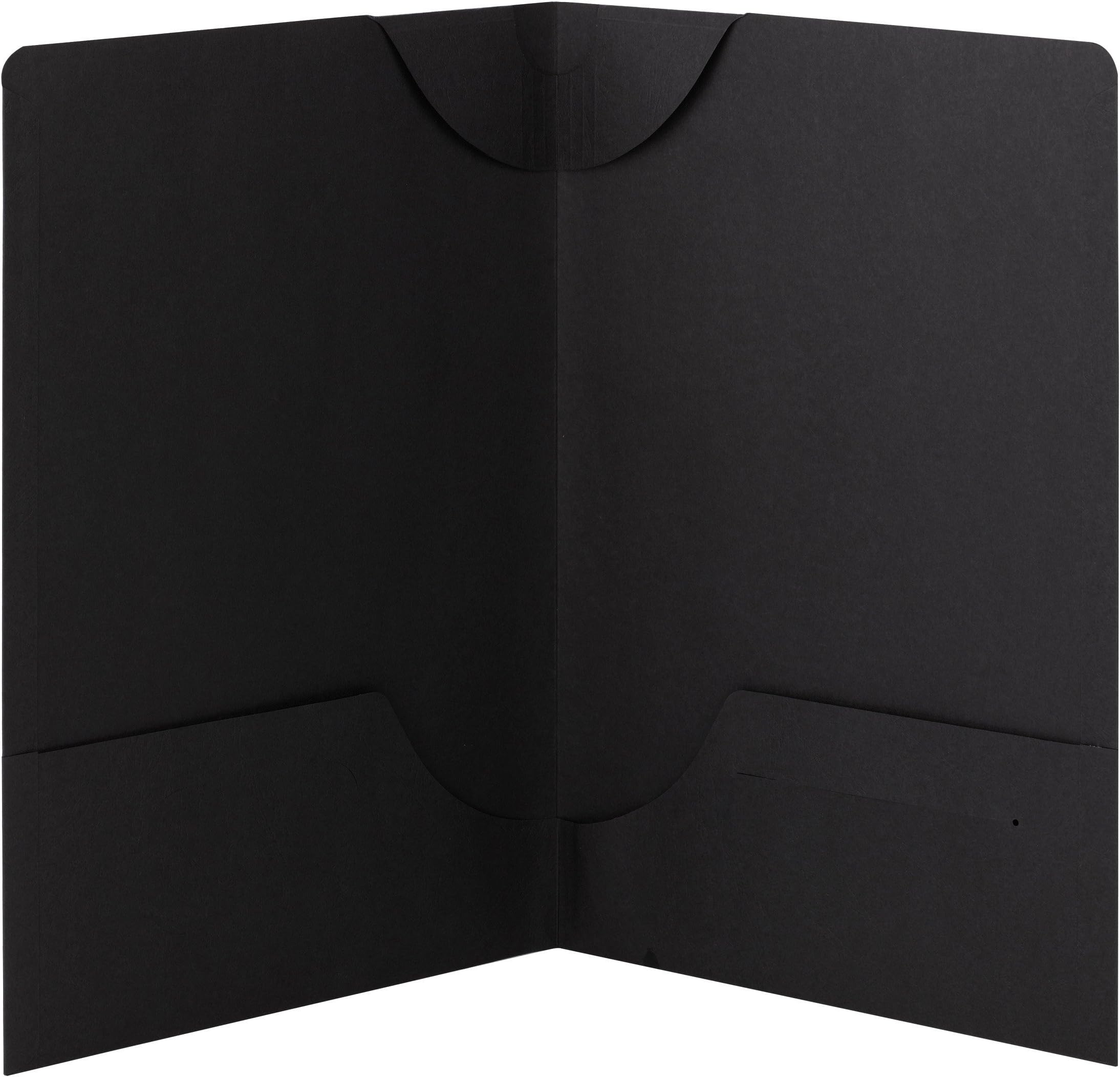 Smead Lockit® Two-Pocket File Folder, Up to 50 Sheets, Legal Size, Black, 25 per Box (87967)
