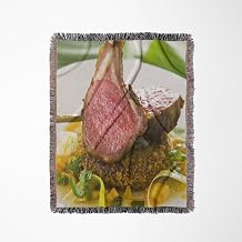 3dRose Spiced Lamb Rack Cuisine, Antigua, Caribbean-CA03 NTO0104 - Nico Tondini Woven Blanket