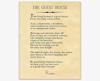 Rumi,The Guest House, Rumi Poetry Room Decor,Rumi Quote The Guest House Poem by Rumi, Inspirational Art for Home Decor,Wall Decor Living Room (8x10, Parchment)