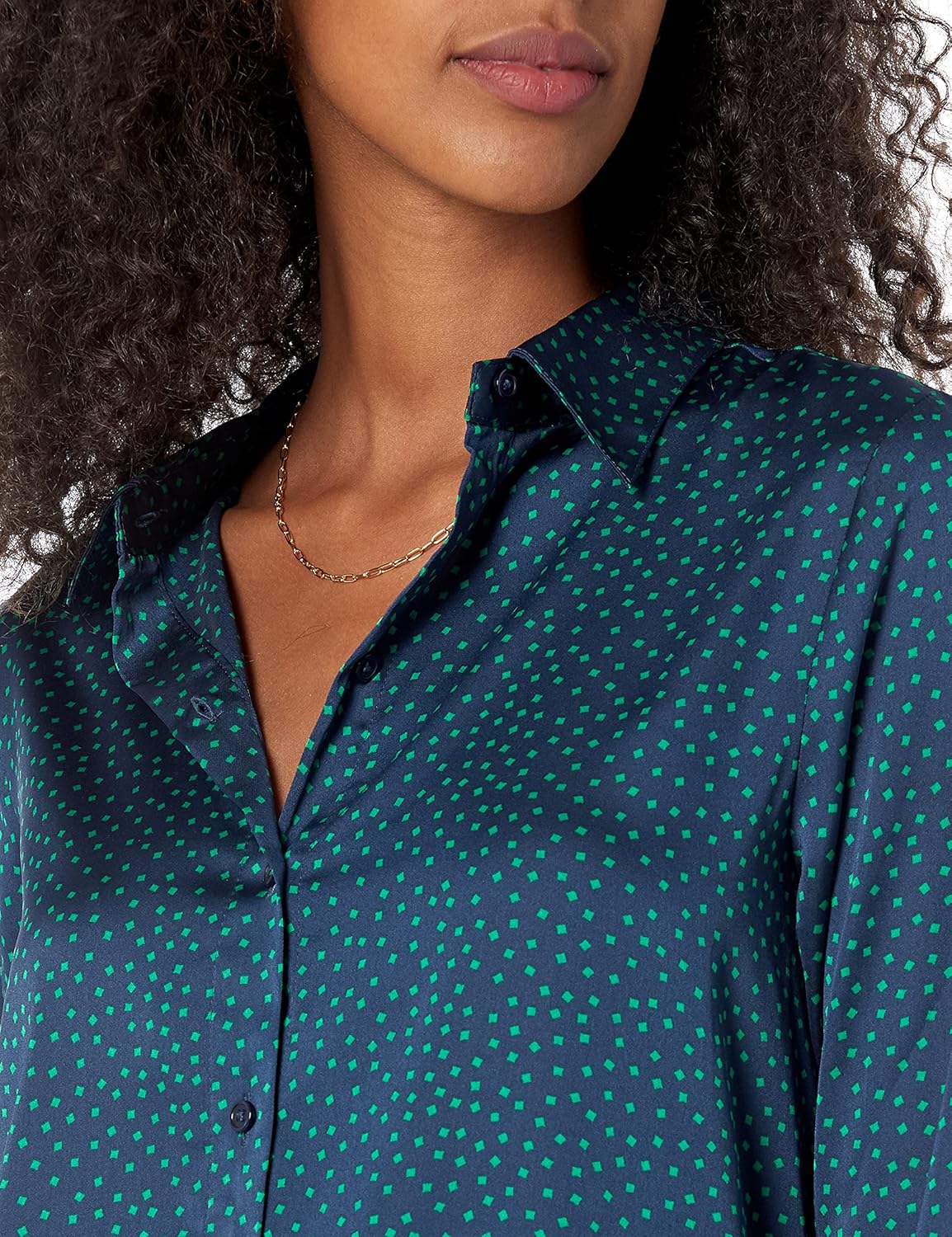 Amazon Essentials Womens Regular-Fit Satin Button Down Blouse (Available in Plus Size) - Image 3