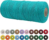 Vista 127 de JeogYong Cordón de macramé de un solo hilo 1mm x 426 yardas (1279 pies) Cuerda de algodón suave Hilo de macramé de 1 mm, suministros de macramé