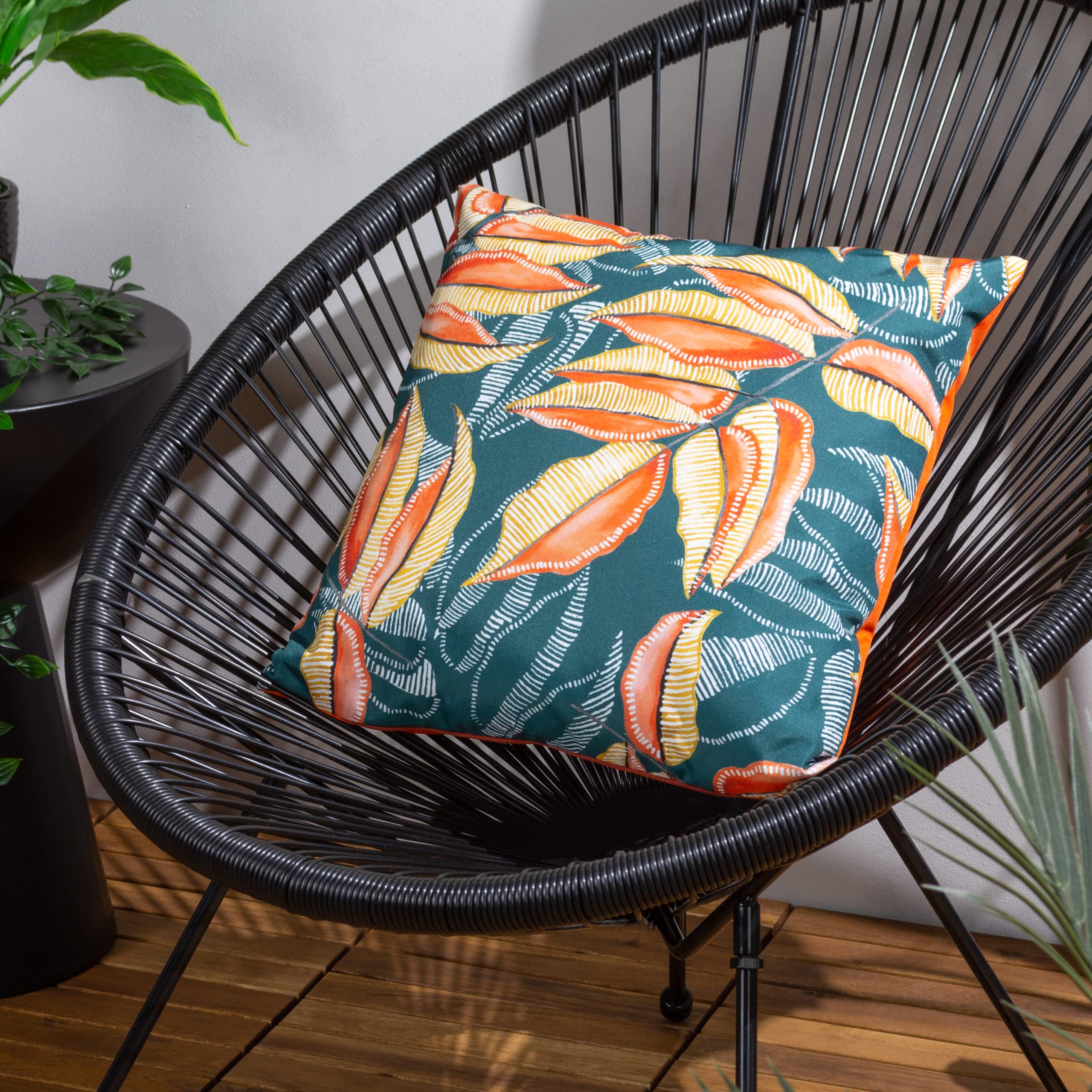 furn. Wylder Tropics Ebons Sakia Outdoor Polyester Filled Cushion - Twin Pack