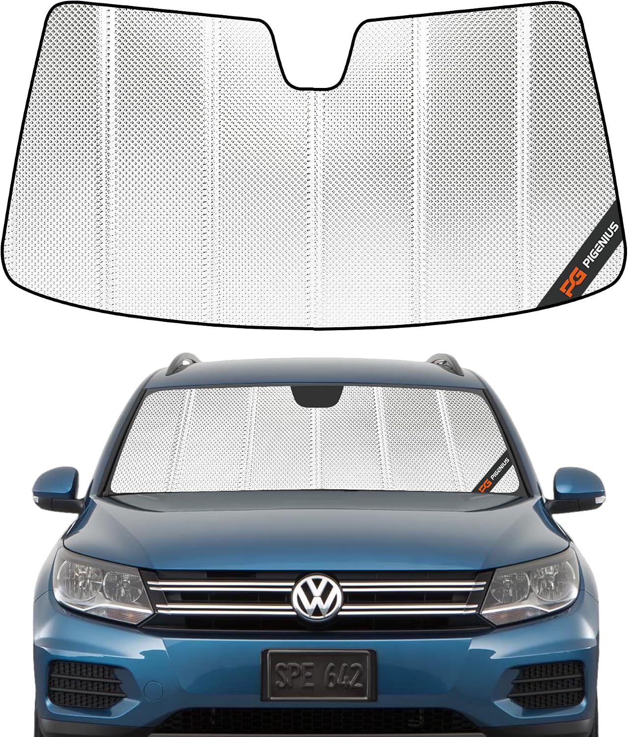 Pigenius Windshield Sunshade for Volkswagen Tiguan 2009-2017, Tiguan Limited 2018 - Safeguard