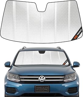 Pigenius Windshield Sun Shade for Volkswagen Tiguan 2009-2017, Volkswagen Tiguan Limited 2018. Reflective Aluminum Film Front Window Sunshade - BLAZBLOCK
