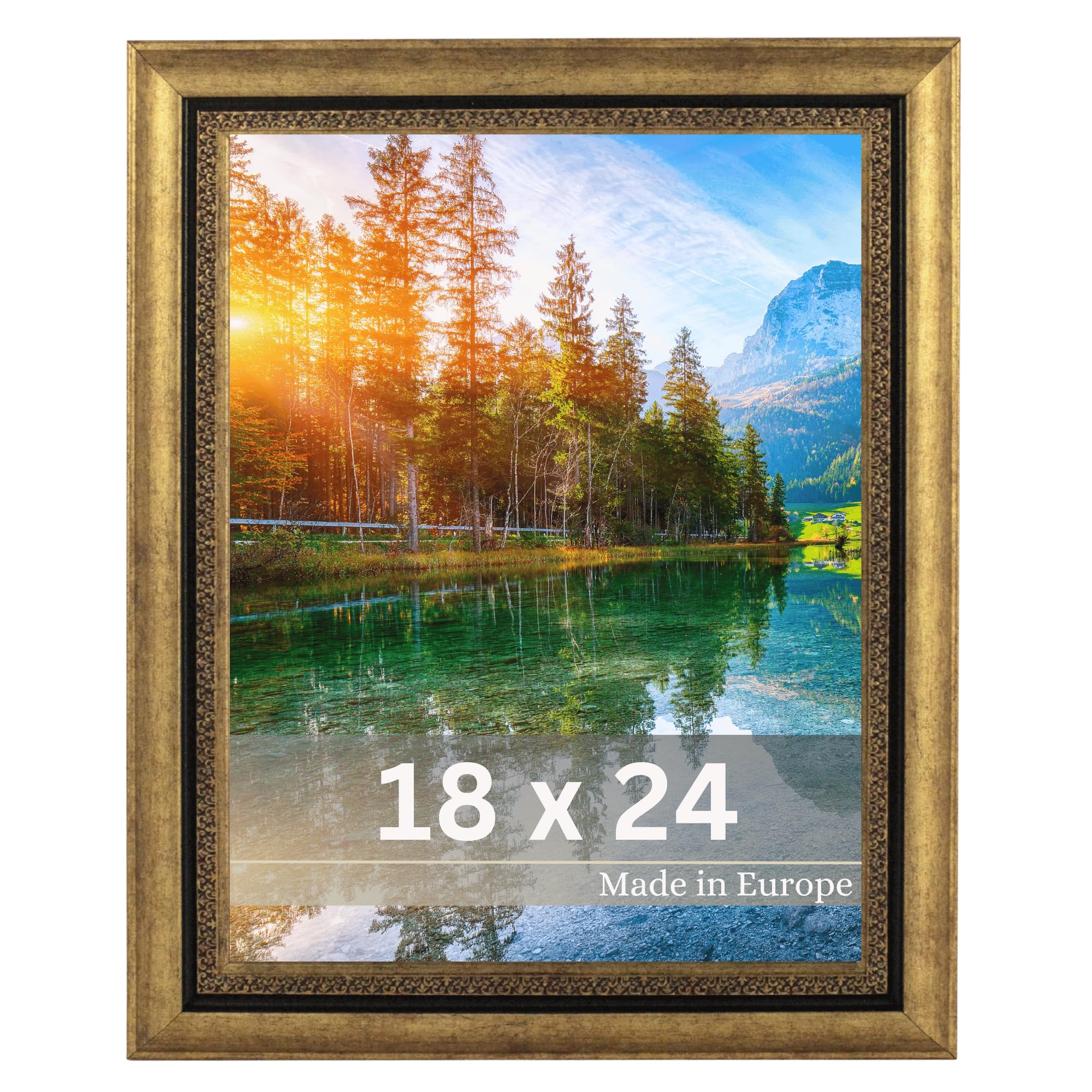 VictoR Ramka na zdjęcia Boho zestaw 6 złotych 18 x 24 cm - rama: 30 x 16 mm - ramka na zdjęcia vintage dekoracja rustykalna - ramka na zdjęcia zestaw złotych 18 x 24 - domek wiejski