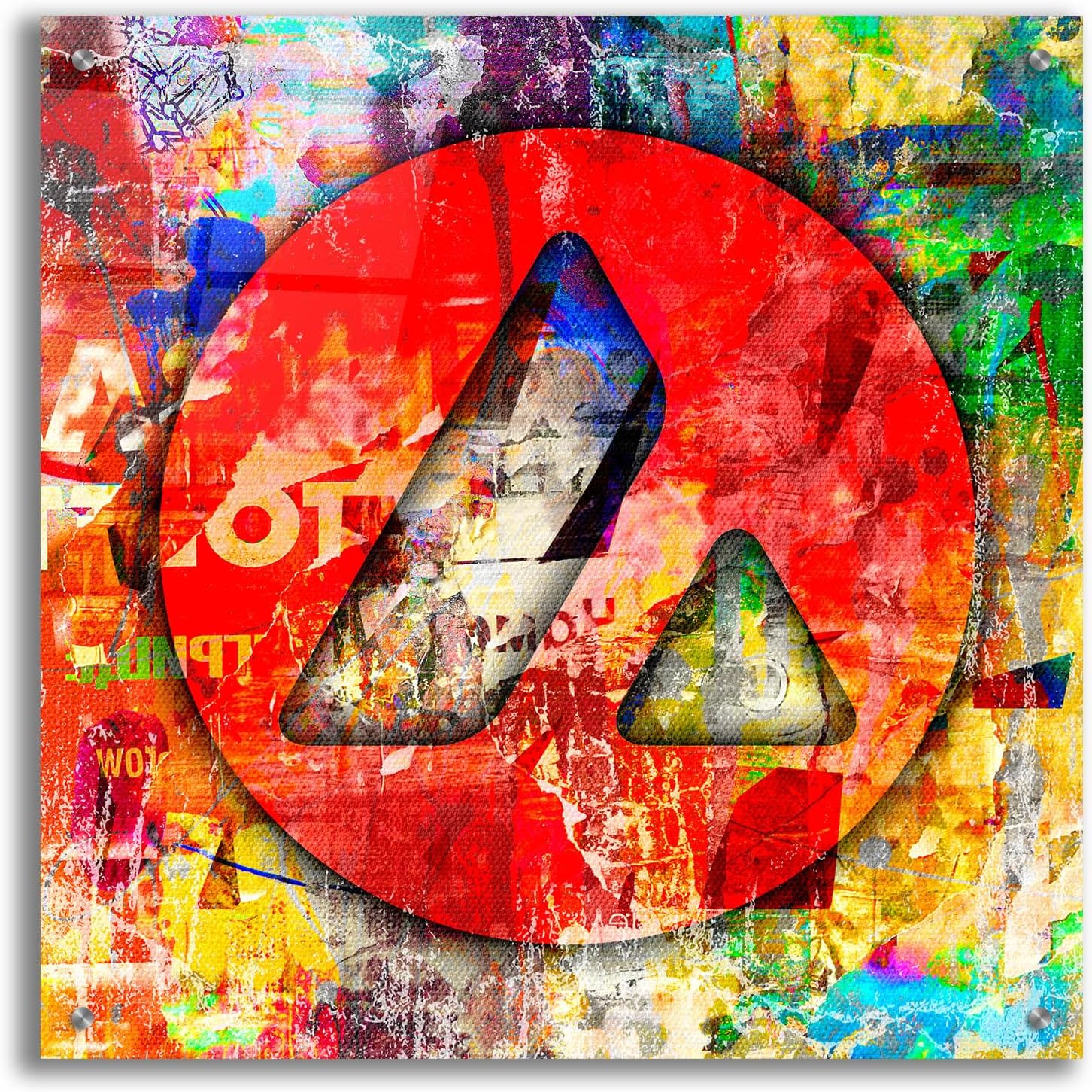 Epic Art 'Avax Avalanche Crypto In Color Portfolio, Acrylic Glass Wall Art, 24"x24"