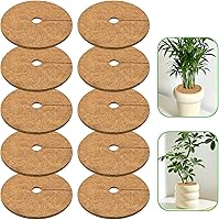 ZeeDix 10 Pack 6 Inch Coconut Coir Mulch Rings - Natural Fiber Tree Mats for Weed Control, Moisture Retention & Plant Protection