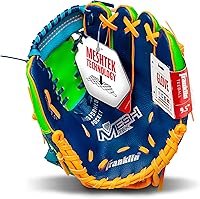 Vista 8 de Franklin Sports - Juego de guante de béisbol para niños + juegos de pelota de espuma - Guantes de teeball Meshtek para niños + bebés - Lanzamiento