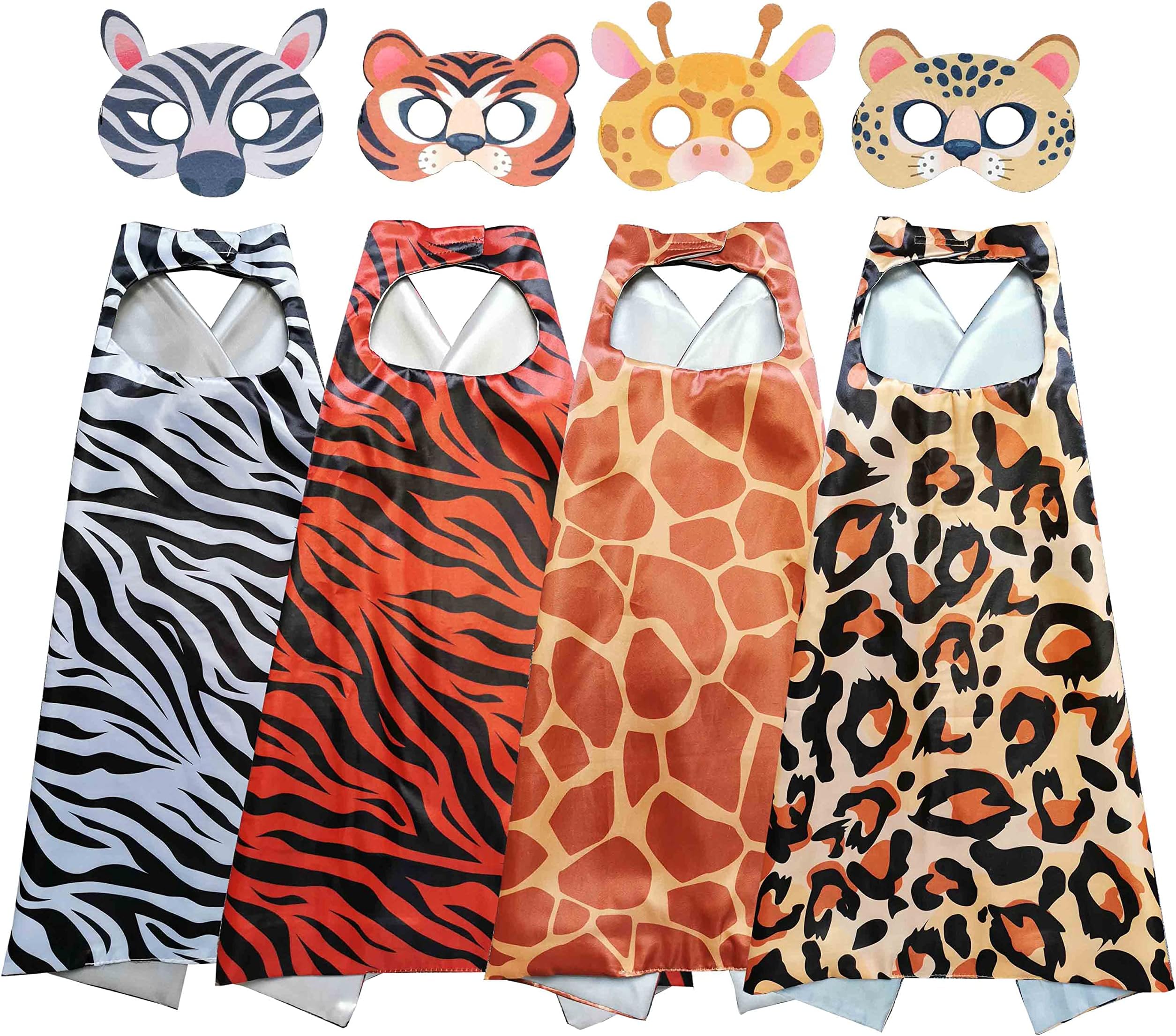 uoyoiAnimal Mask and Capes for Costumes Birthday Party Gifts for Jungle Safari Theme Party Supplies,Wild One Birthday Decorations Zoo Party Favor,Kids Dress Up Set