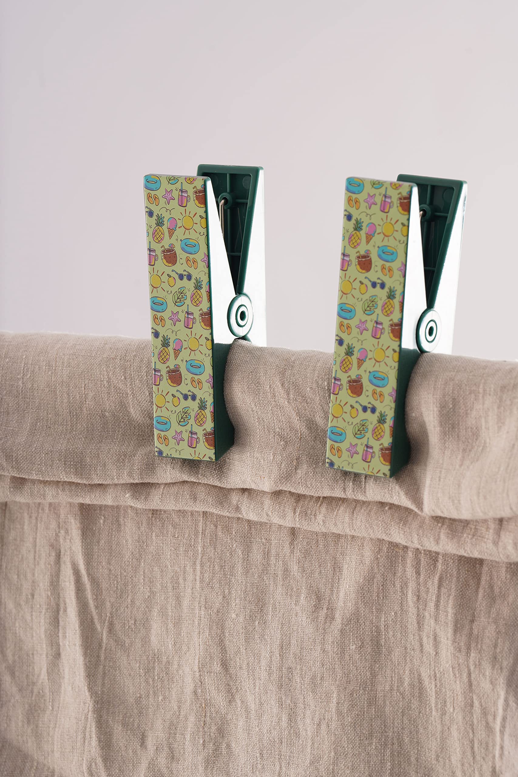 2 Clip Telo Spiaggia Grandi - Mollette Per Asciugamani, Yacht, Passeggino, Verde, Resistenti - Foto 12