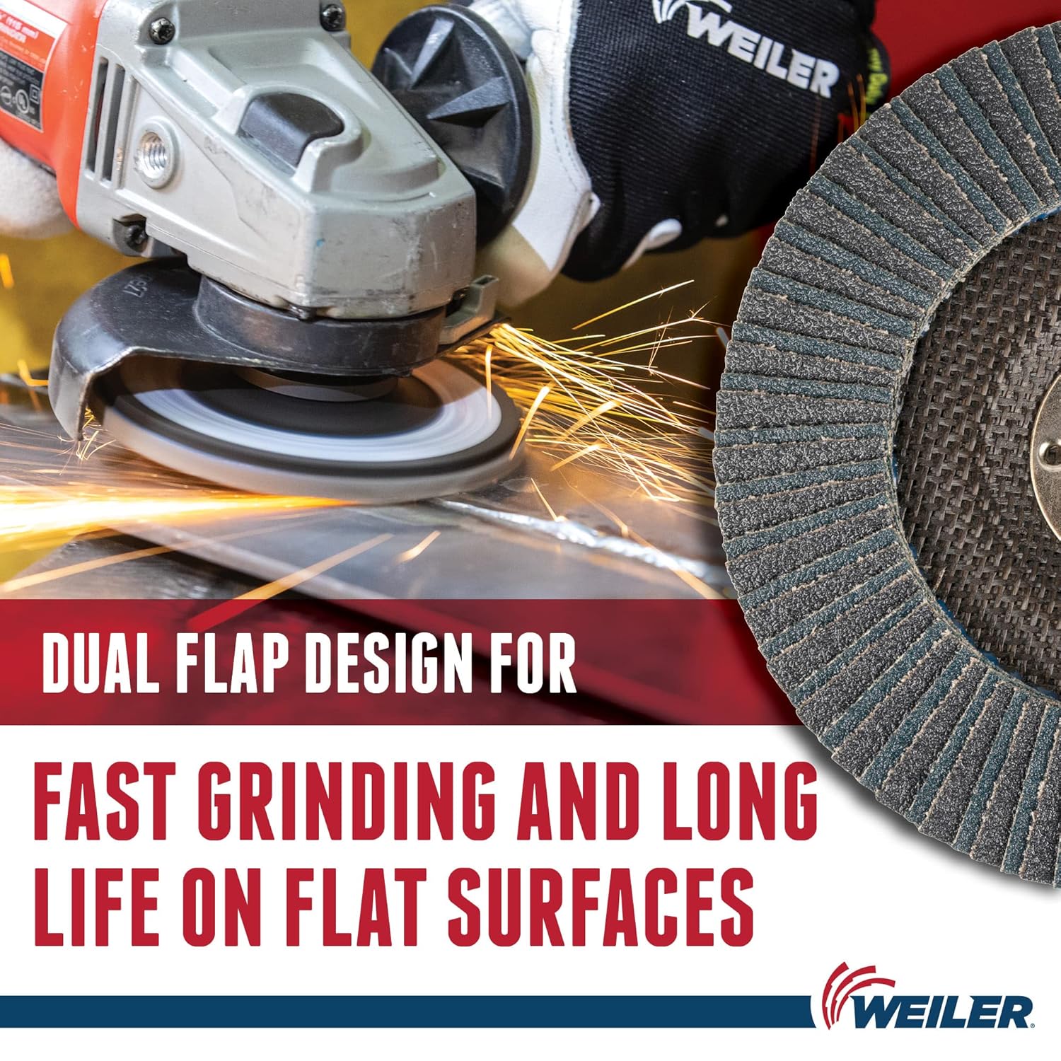 Weiler 51241 6" Tiger X Flap Disc, Conical (TY29), Phenolic Backing, 40Z, 5/8-11" Arbor Hole (Pack of 10)