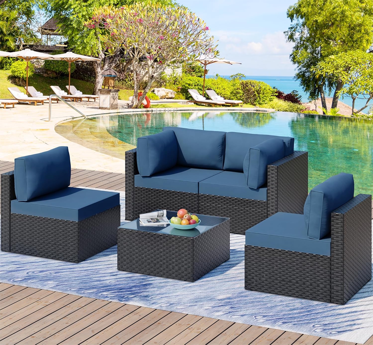 Walsunny Pieces Outdoor Patio Furniture Set, Kuwait Ubuy