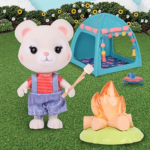 Miniatura 3 de Honey Bee Acres Smores & More Camping Trip, juego completo con figura de muñeca en miniatura, 10 piezas, a partir de 3 años