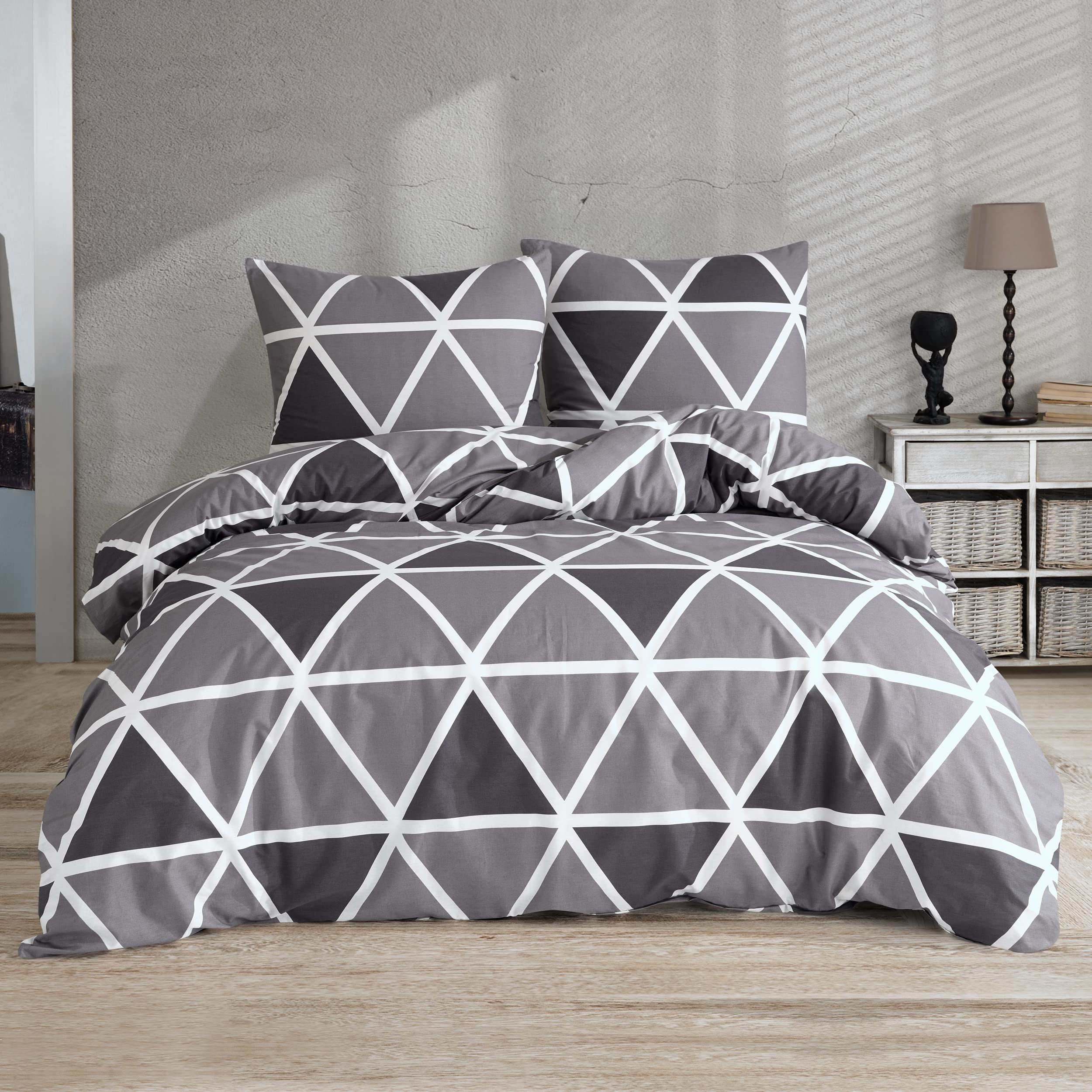 Marc O'Polo Klaudi Dekbedovertrekset biologisch katoen flanel blauw 140x220 cm