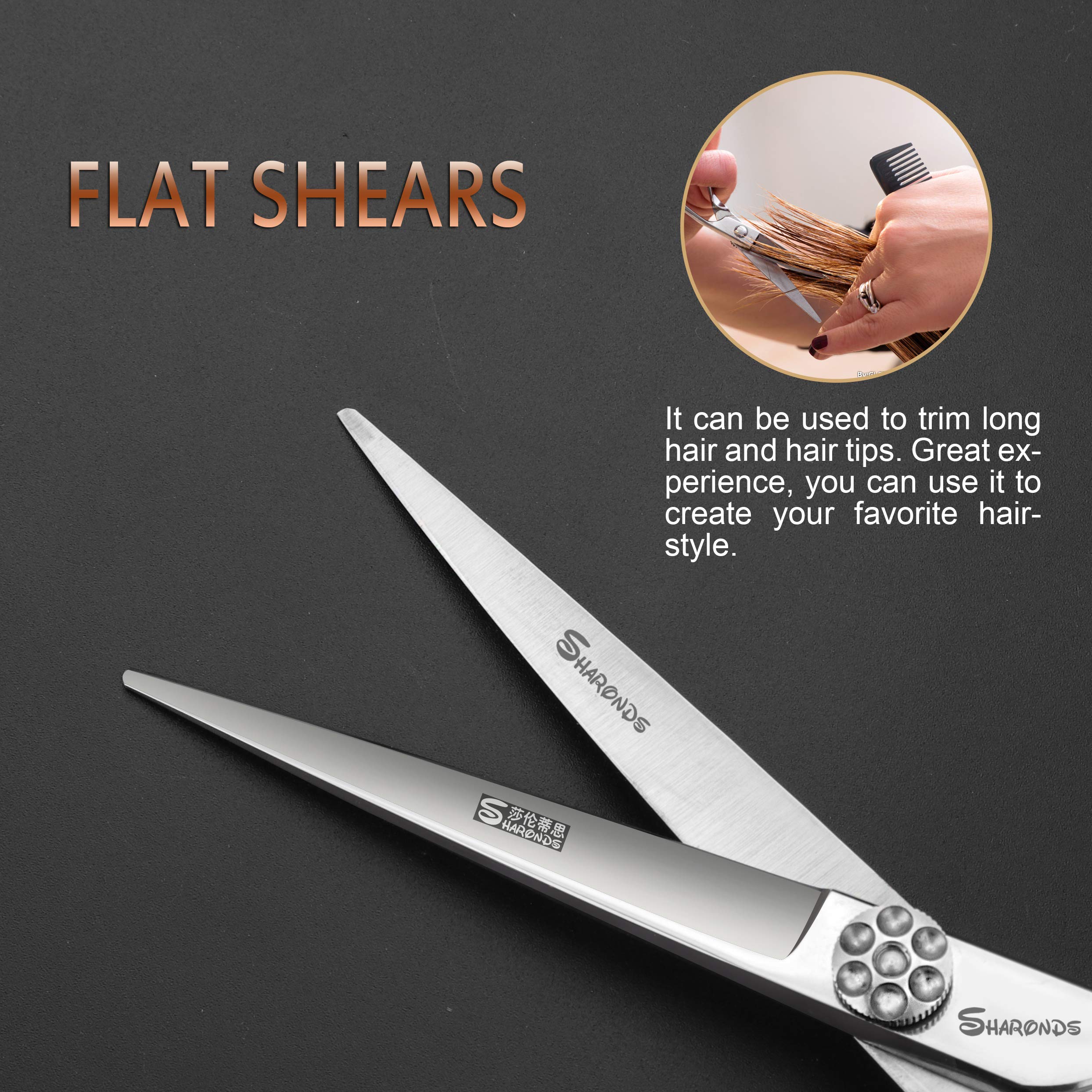 Sharonds - Forbici da parrucchiere, in acciaio inox, set di forbici da taglio per diradamento, ideali per parrucchieri/barbieri professionali o per uso domestico, sia per uomini che per donne, 15,2 cm