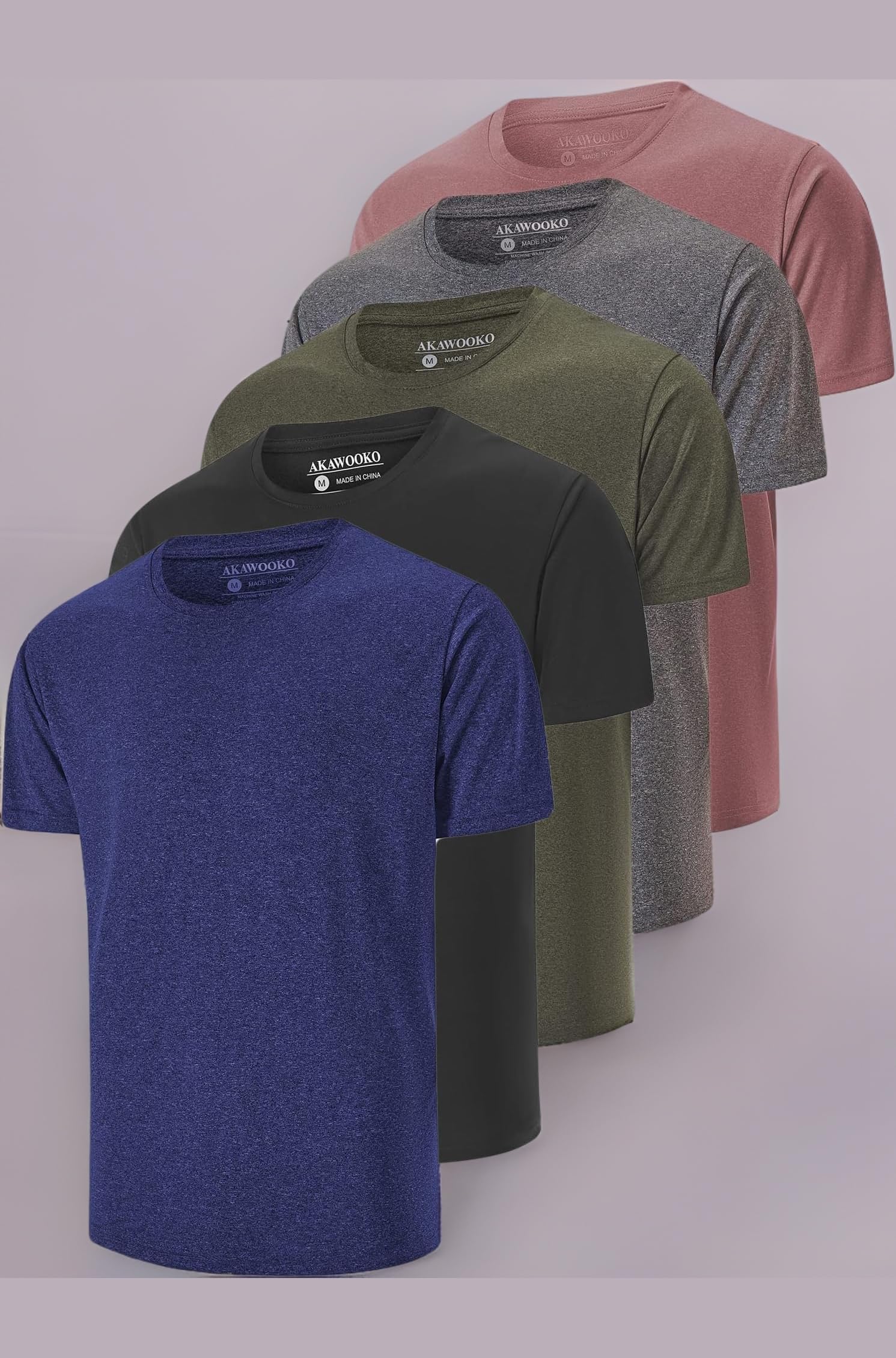 5 Pack Men's Dry Fit T Shirts, Athletic Running Gym Workout Short Sleeve Tee Shirts for Men