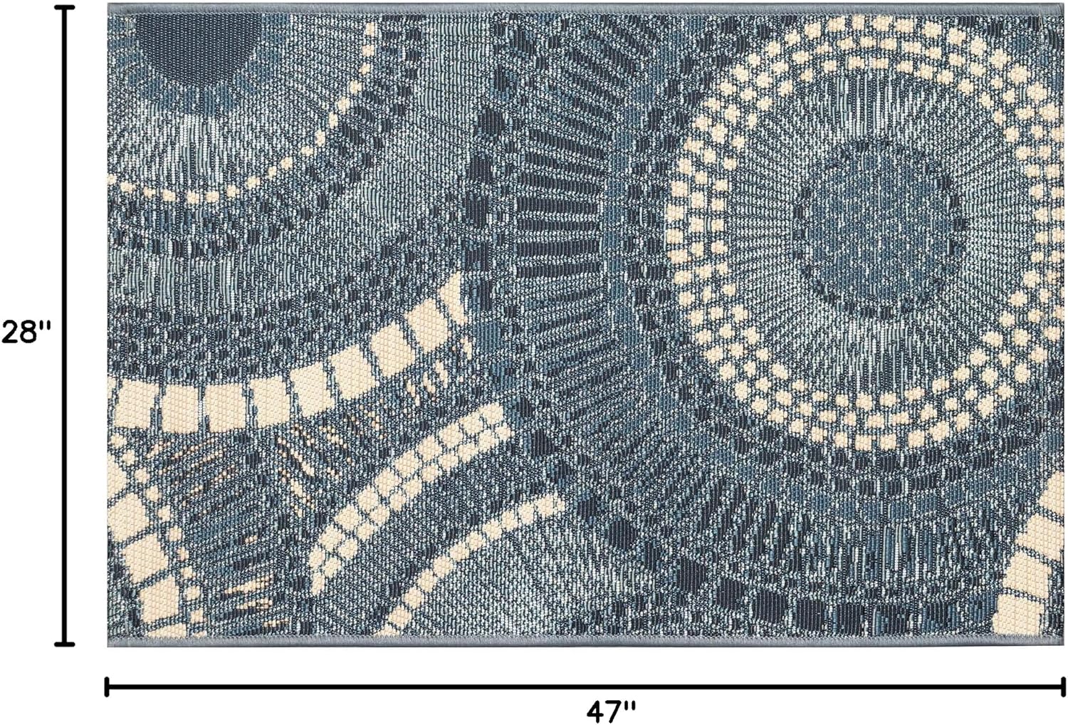 Liora Manne Esencia Machine Washable Non-Slip Low Profile Indoor/Outdoor Mat-Contemporary, Abstract, Geometric, Tile, Circles Delft 2'5" x 3'11"
