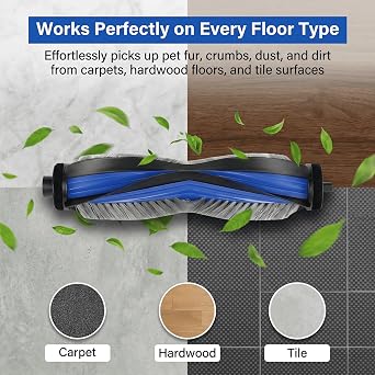 (16 Pack) T50 Pro Replacement Kit for ECOVACS DEEBOT T50 Series – Includes Roller Brush, 6 Side Brushes, 6 Dust Bags, 5 HEPA Filters & 6 Washable Mop Pads